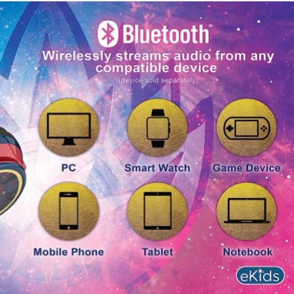 Kids Headphones - Wireless/Bluetooth - Volume Control/ Mic/ Phone Calls - Picture 5 of 11